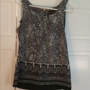 Dana Buchman Black Pattern Sleeveless Blouse
